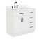 Tidworth 36'' Solid Wood Single Bathroom Vanity with 1.5'' White Quartz Top, Left Offset Rectangular Sink
