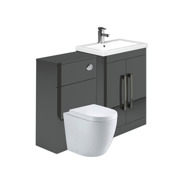 Whitfield Bathroom Vanity with Ceramic Basin, Anthracite
