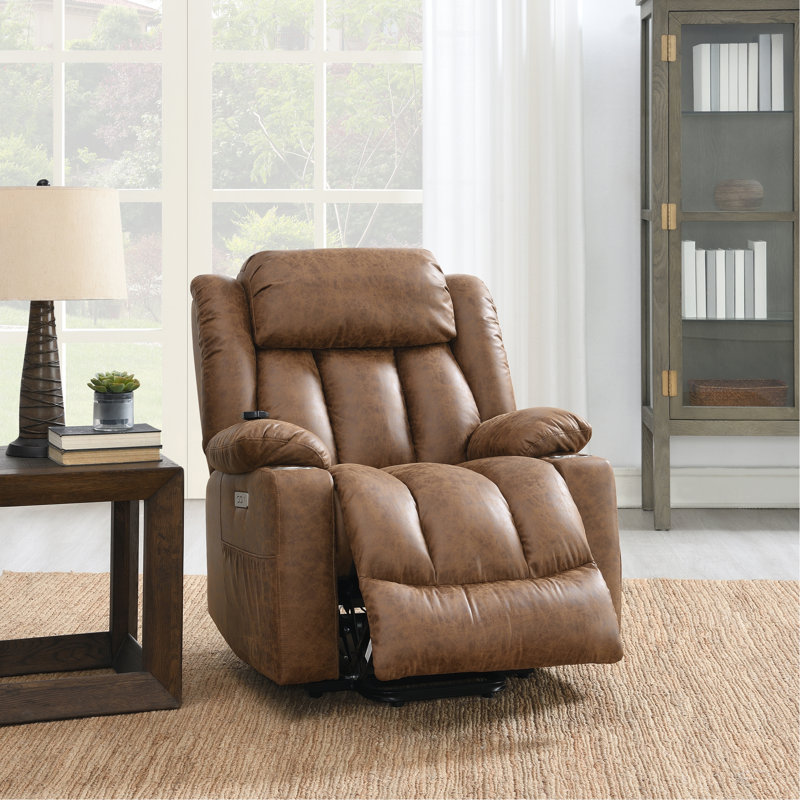 Fauteuil inclinable électrique avec massage et chauffage Brown