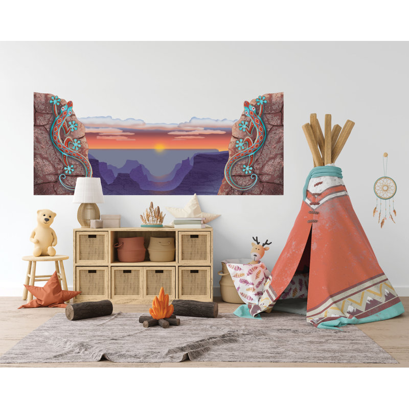 Adhésif décoratif sud-ouest lézard, H 27,5 po x l 66,59 po