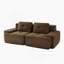 Canapé modulaire en forme de L 82 po, tissu velours côtelé, siège profond, passepoil perlé, conception capitonnée, sans assemblage, base antidérapante, brun-1847704265-1847704271