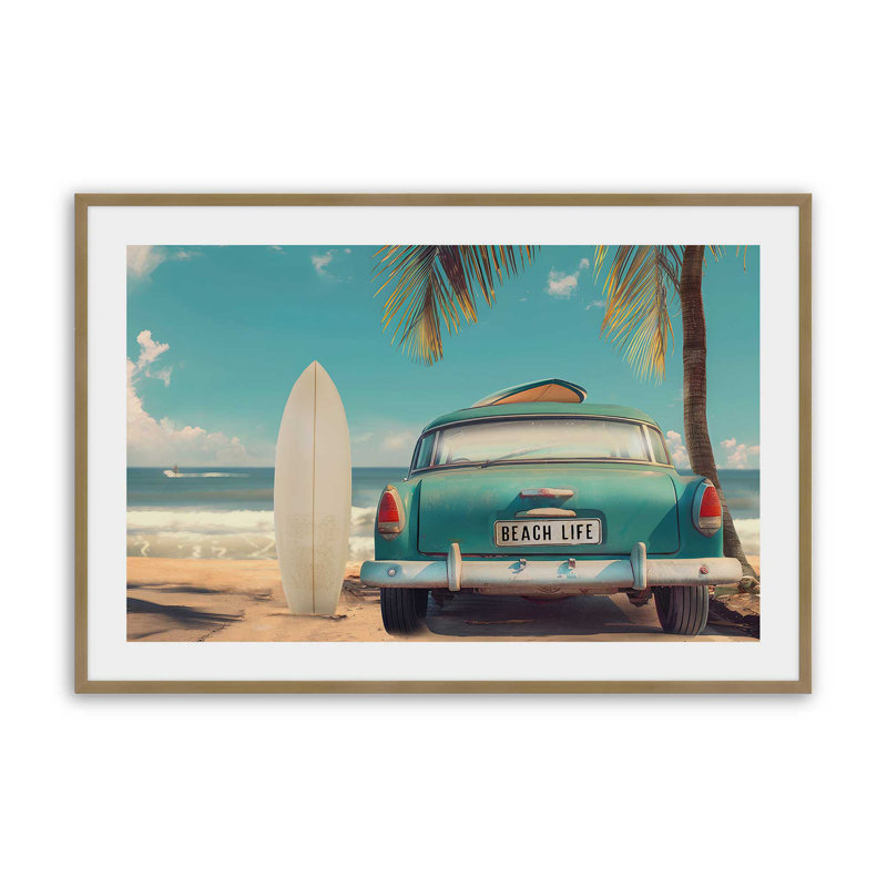 «Endless Coastline», reproduction d'art, H 12,25 po x l 15,25 po, Or brossé