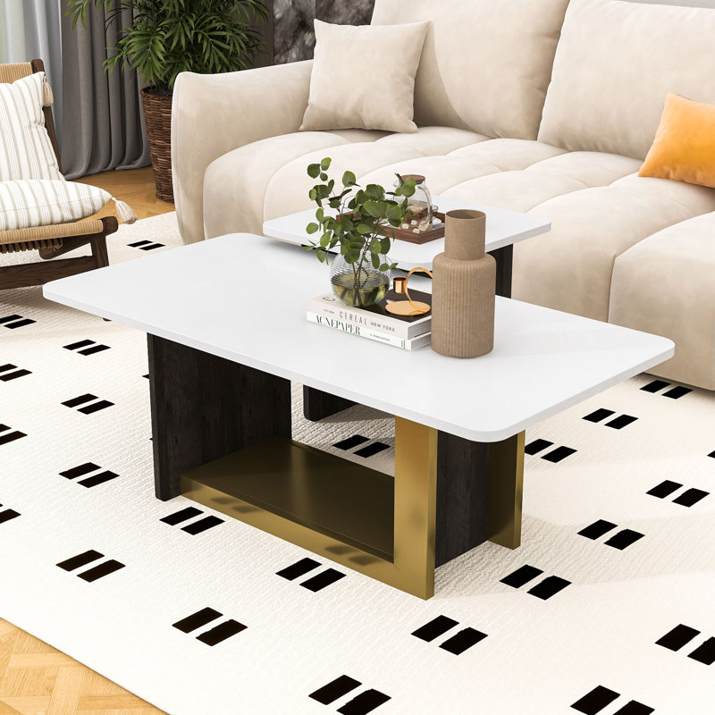 Ensemble de tables basses 2 pièces Contemporary Contemporary, Blanc