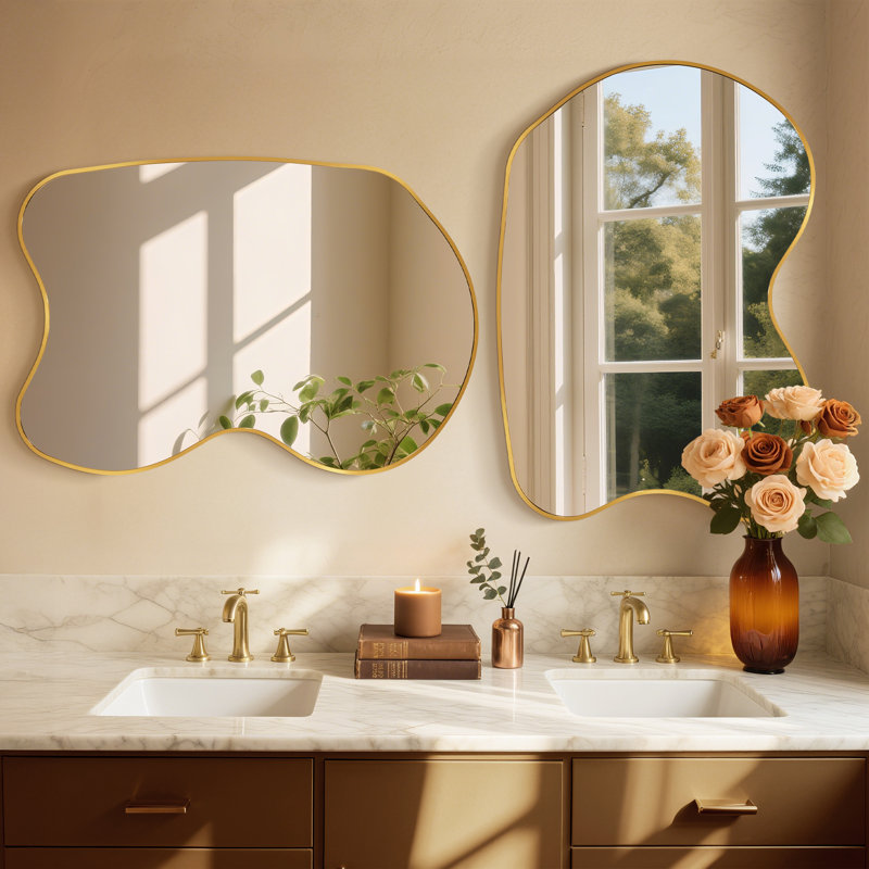 Miroir mural 31,5 "X 20", Doré, 31,5 po x 19,7 po