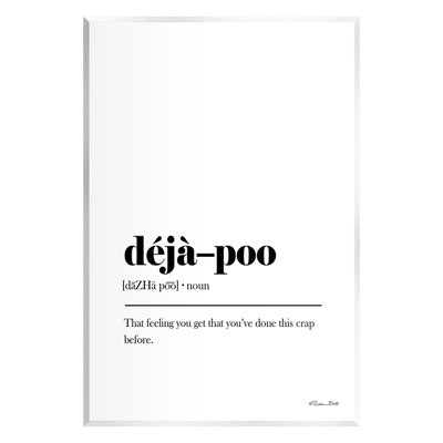 Deja-Poo Definition Wall Plaque Art by Susan Ball