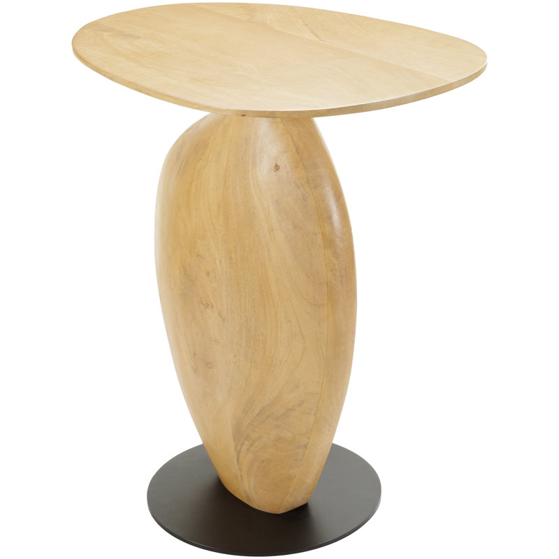Jiram Modern End Table, Light Brown/Beige