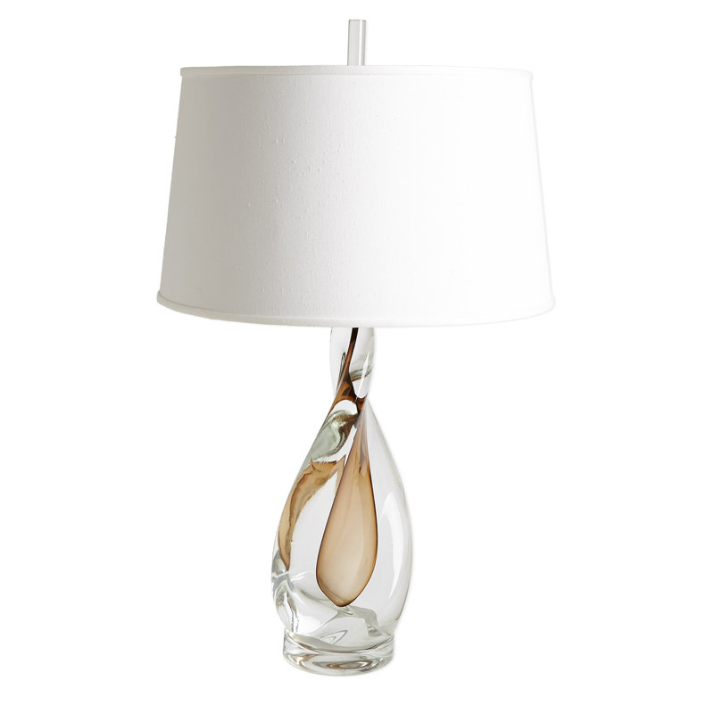 Amber Twist Lamp w/Silk Shade