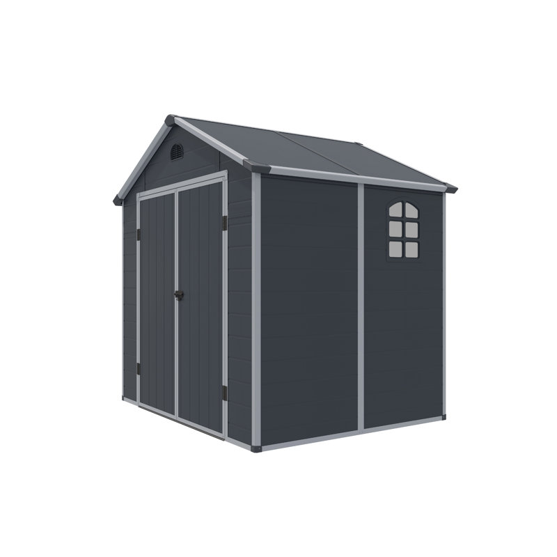 Rowlinson Airevale Plastic Apex Shed 8x6, Dark Grey