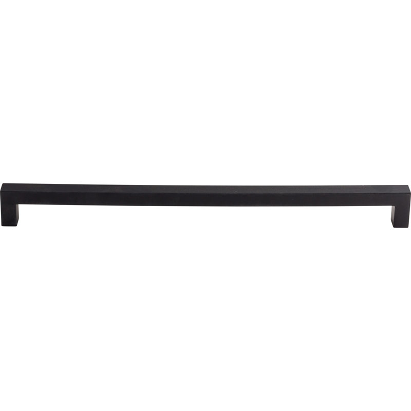 Square Bar pull, Flat Black, 12" Center to Center