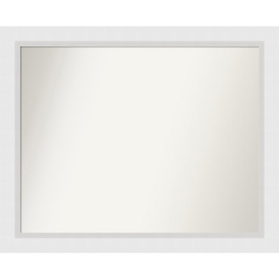 Blanco White Wood Bathroom Vanity Non-Beveled Wall Mirror