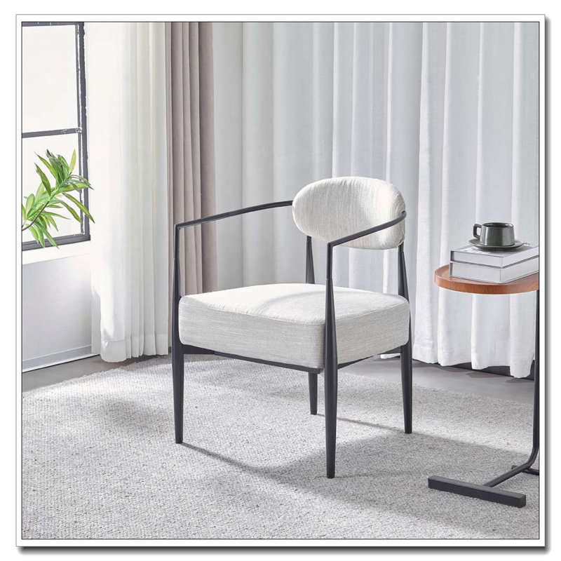 Fauteuil d'appoint moderne rembourré, Beige, noir