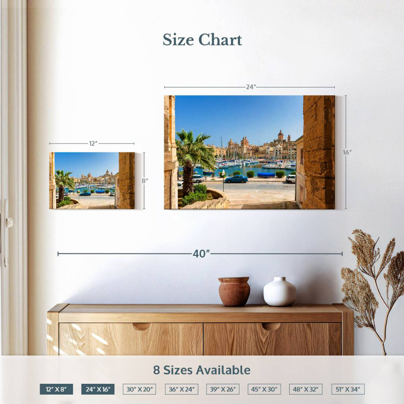 Gillard Street à Senglea Marina, H 16 po x l 24 po