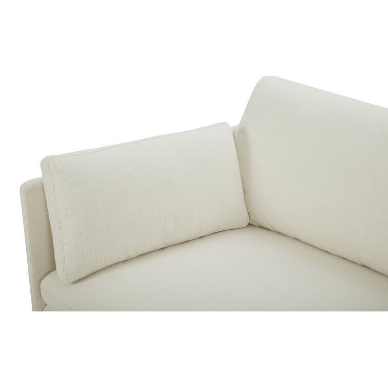 Doart 81 Modern Dark Gray Upholstered Armless 3-Seater Sofa Cotton Linen  with Pillows