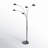 Mushroom 5 Light Arc Floor Lamp - Black Nickel , Gloss Black, Dimmer Switch, Marble base-1154930518