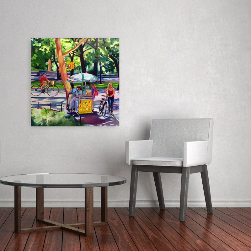 «City Park Refreshments Abstract Contemporary Tree Architecture», reproduction d'art murale, 32" H x 32" W