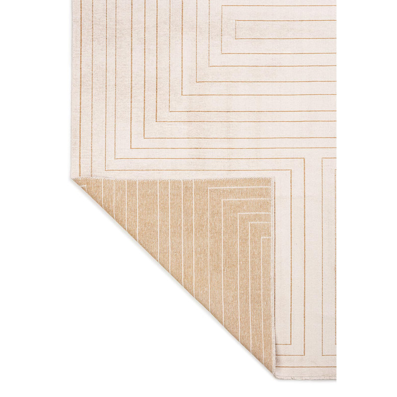 Reymundo Geometric Hand Loom Indoor / Outdoor Area Rug, Rectangle 5'3" x 7'7"