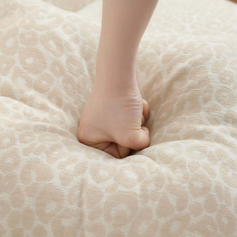Repose-pieds en chenille léopard pour le salon, la chambre à coucher, Beige brun