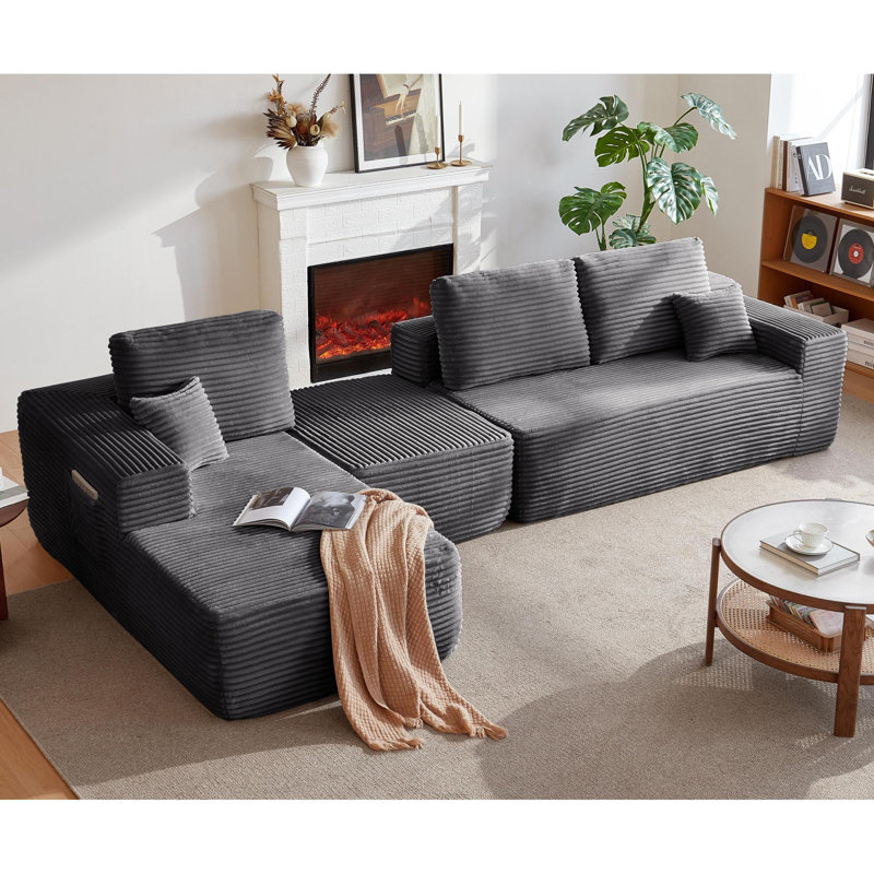 Canapé modulaire Cloud en tissu moelleux, conception en U peu encombrante pour la maison