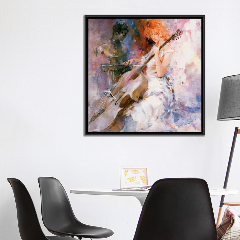 «Musical Moments», reproduction sur toile, H 18 po x l 18 po x P 1,5 po, Toile encadrée noire, Pas de tapis