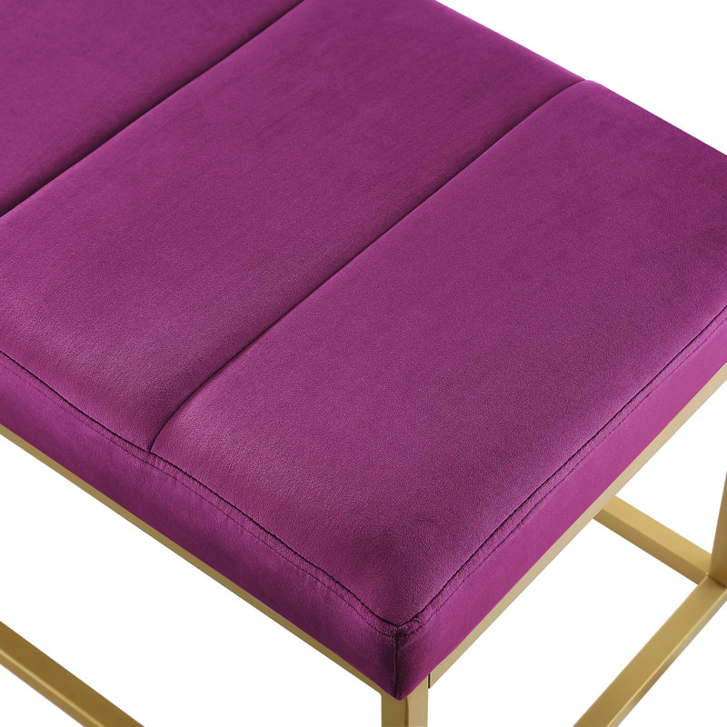 Banc d'entrée moderne capitonné en velours Emerald