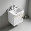 Ensemble de meuble-lavabo mural avec lavabo et robinet en céramique, système de drainage complet, conception peu encombrante pour les petites salles de bain