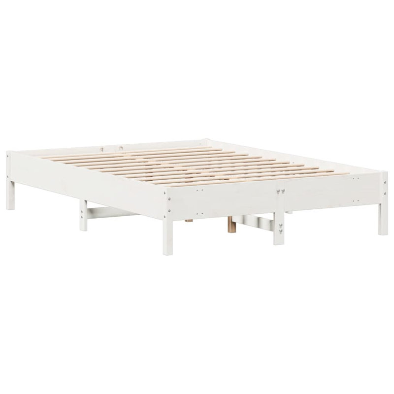 Odeline Solid Pine Wood Bed Frame, White, UK King - DE 150 x 200 cm