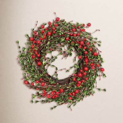 22" Handcrafted Grapevine Berry Christmas Wreath