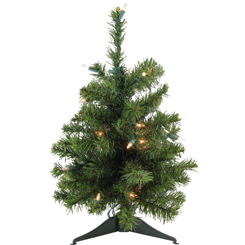 Arbre de Noël artificiel pin moyen 18 po avec lumières claires