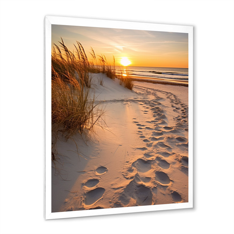 Alabama, heure d'or à Gulf Shores V, H 32 po x l 24 po x P 1 po, Cadre photo blanc