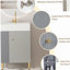 Le meuble-lavabo à tablette ouverte avec lavabo en céramique et porte à fermeture en douceur, avec une armoire de rangement à tablette ouverte à gauche, nécessite un assemblage-1884644427