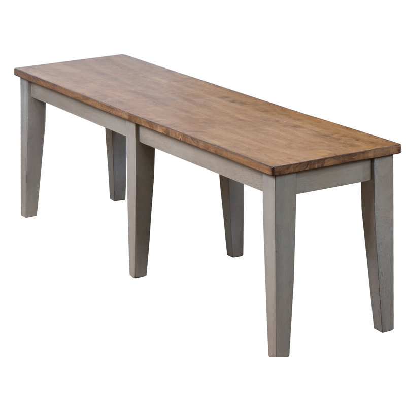 Bridgewater Solid Wood Bench, Brown/Gray