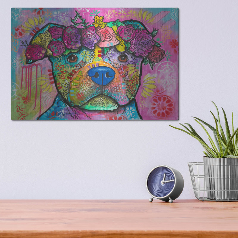 Art mural en métal Red Barrel Studio® «Flower Crown Cutie» par Dean Russo, H 12 po x l 16 po