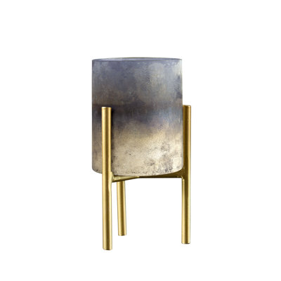 PORTE-BOUGIES EN VERRE DE mercure court argent