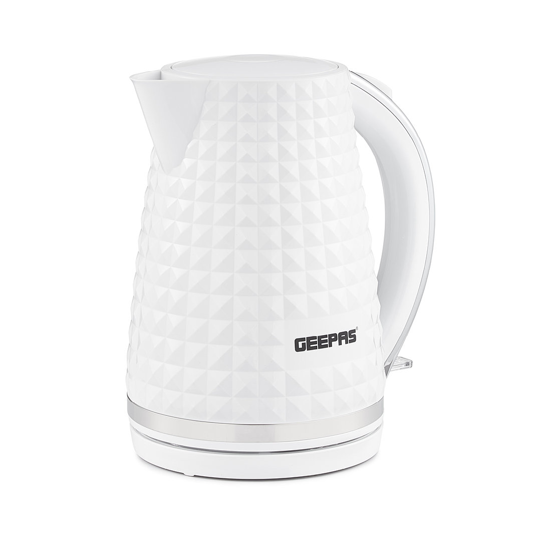 GEEPAS Argyle 1.7L Cordless Electric Kettle | Textured Kettle with 360° Rotational Base & Concealed Heating | Auto Shut Off Boil Dry Sensor | Space Sa