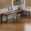 Bureaux en bois massif en L noyer-108045220