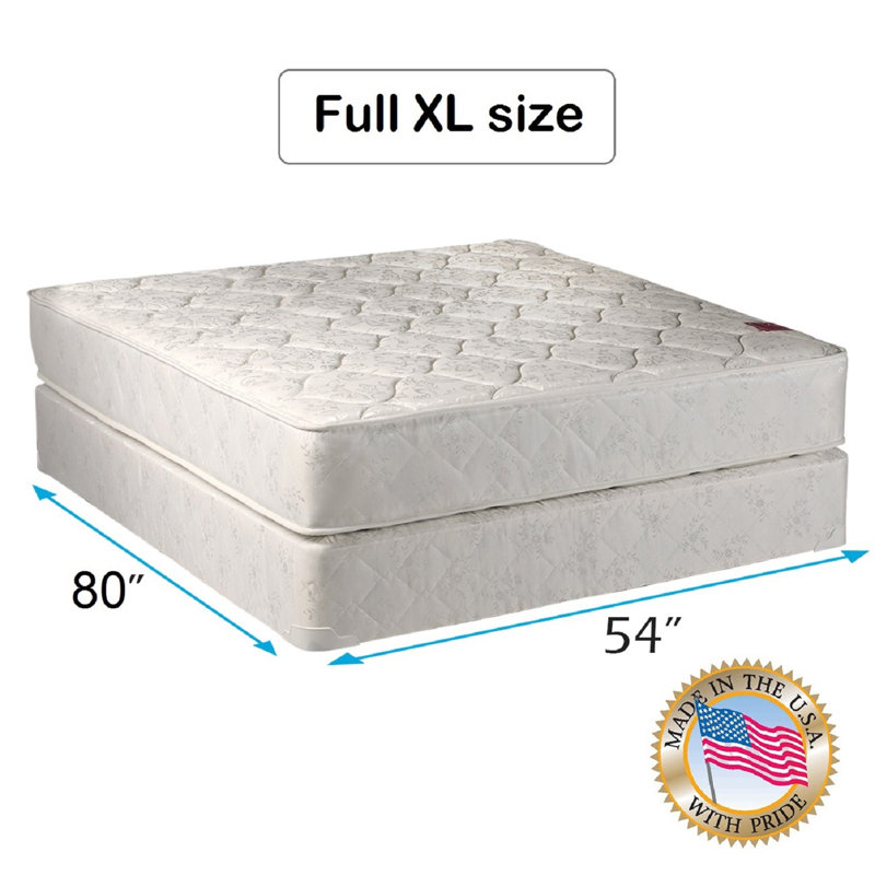 Alwyn Home Sikorski Two-Sided Full XL Medium Innerspring Mattress and Box Spring