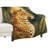 Golden Leopard With Luxury Flannel Throw Blanket, Soft Warm Fuzzy Blanket for Living Room Sofa Bed Home Decor-136175502