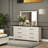 Roundhill Furniture Realynn 6-Piece Wood Bedroom Set, Panel Bed with Dresser, Mirror, Chest, and 2 Nightstands, Off-White Finish-109268144