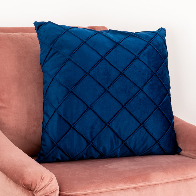 Aagand Geometric Square Cushion Cover, Blue