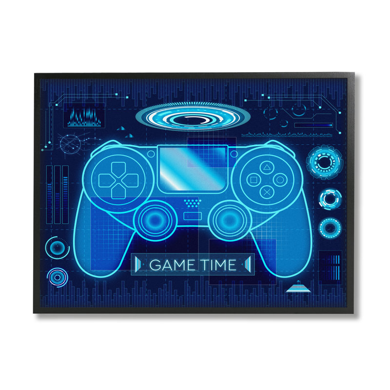 «Game Time Bold Blue», thème de jeu d'ordinateur par Ziwei Li - impression, H 16 po x l 20 po x P 1,5 po