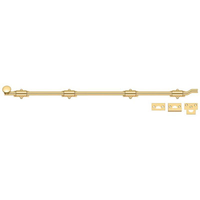 Deltana FPG42CR003 42" Surface Bolt w/ Off-set, HD in PVD Polished Brass