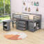 Lit mezzanine bas en bois avec 3 tiroirs Iago Kids-1186309192