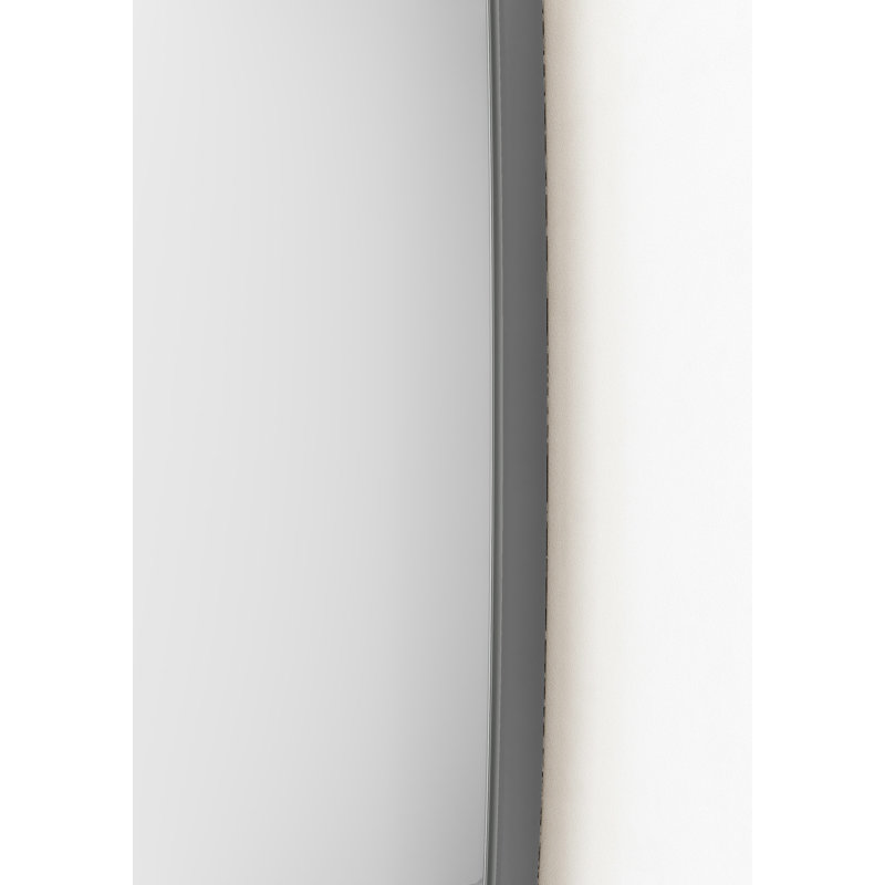 Round Framed Wall Mounted Accent Mirror, 63.5 cm H x 63.5 cm W, Gray