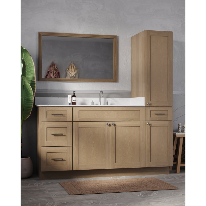 Ensemble de meuble-lavabo simple 66 po Disar, Chêne naturel