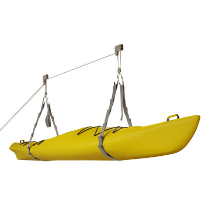 Palan de rangement pour kayak - Système de poulie aérienne avec capacité de charge de 125 lb - Gris