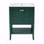 Meuble-lavabo vert 24 po avec lavabo simple et armoire de rangement 2 portes