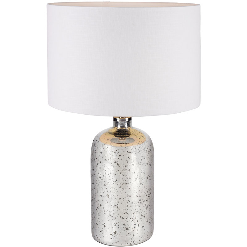 Belem Glass Table Lamp, 27.16" H x 15.75" W x 15.75" D, White, Linen