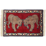Fine Hand Knotted Cheetah Persian Shiraz Rug 2' X 3'2''