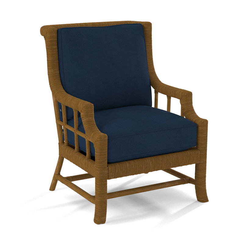 Lafayette Armchair, Havana, White Performance Fabric; 0851-94
