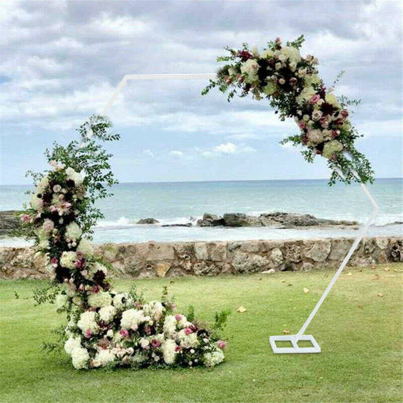 35cm D Metal Arbour in White, 200cm H x 232cm W x 35cm D